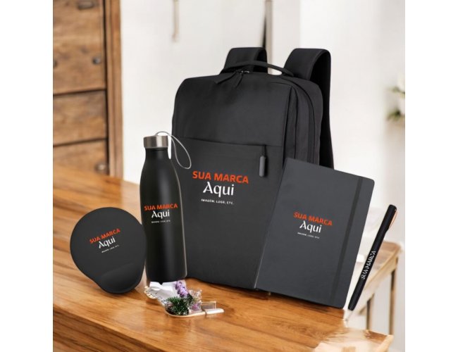 Presskit - Mochila, caderneta, moleskine, caneta, mouse pad