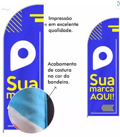 Bandeira Wind Banner Personalizado 2,0m Somente Tecido