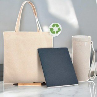 Presskit - Ecocopo, Ecobag, Caderneta e caneta bambu
